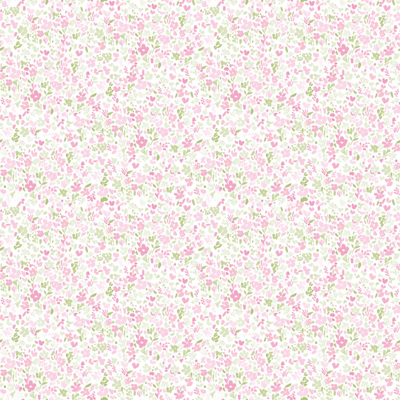 Dateland 10m x 53cm Matte Wallpaper Roll, Pink/Green