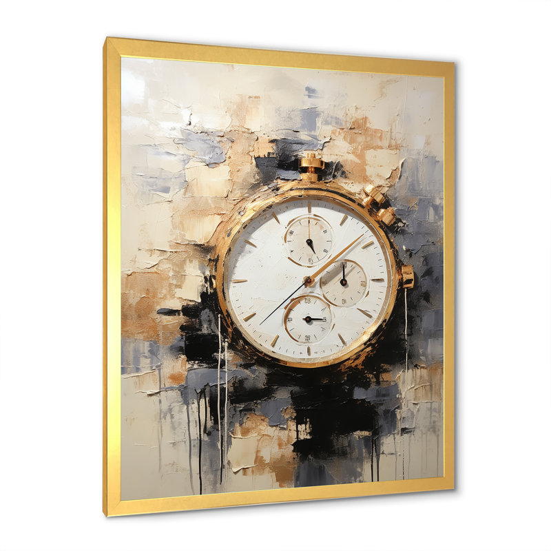Minimalisme montre de luxe IV sur toile, Cadre doré simple, H 40 po x l 30 po x P 1,5 po