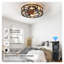 Ventilateur de plafond en cage avec lumières et télécommande, ventilateur de plafond moderne encastré à profil bas avec pales réversibles à 6 vitesses et 5 ampoules DEL, noir mat-121869848