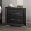 Table de chevet noire 1pc, style contemporain avec pieds chromés et tiroirs à queue d'aronde anglaise à fermeture douce