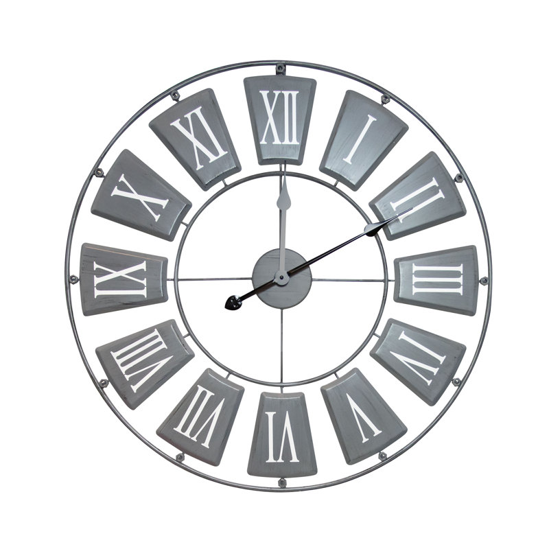 Très grande horloge murale 26,77 po Crossley, Gris
