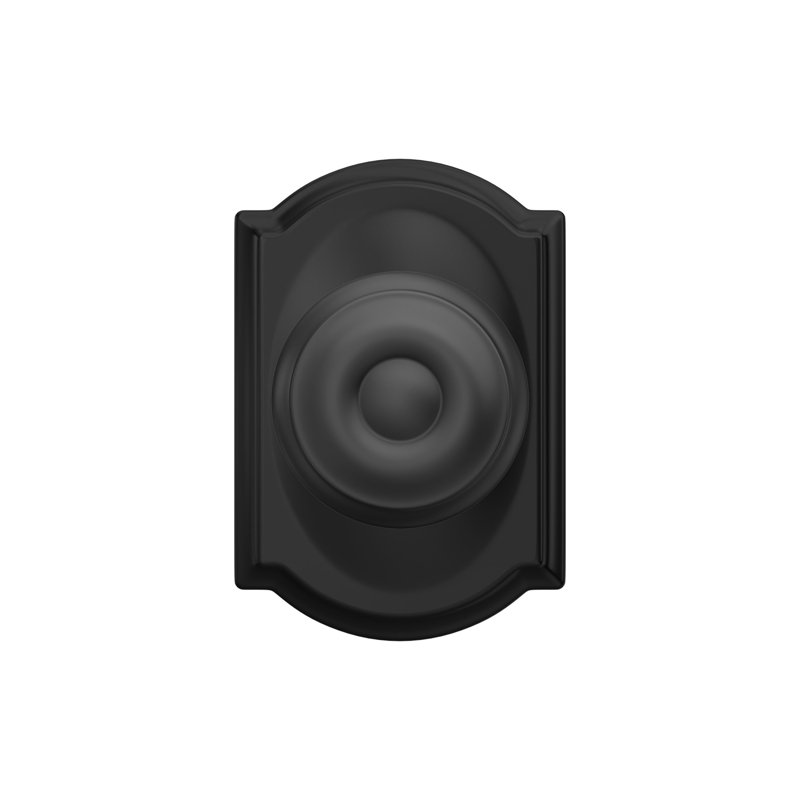 Georgian Passage Knob with Camelot Trim, Matte Black
