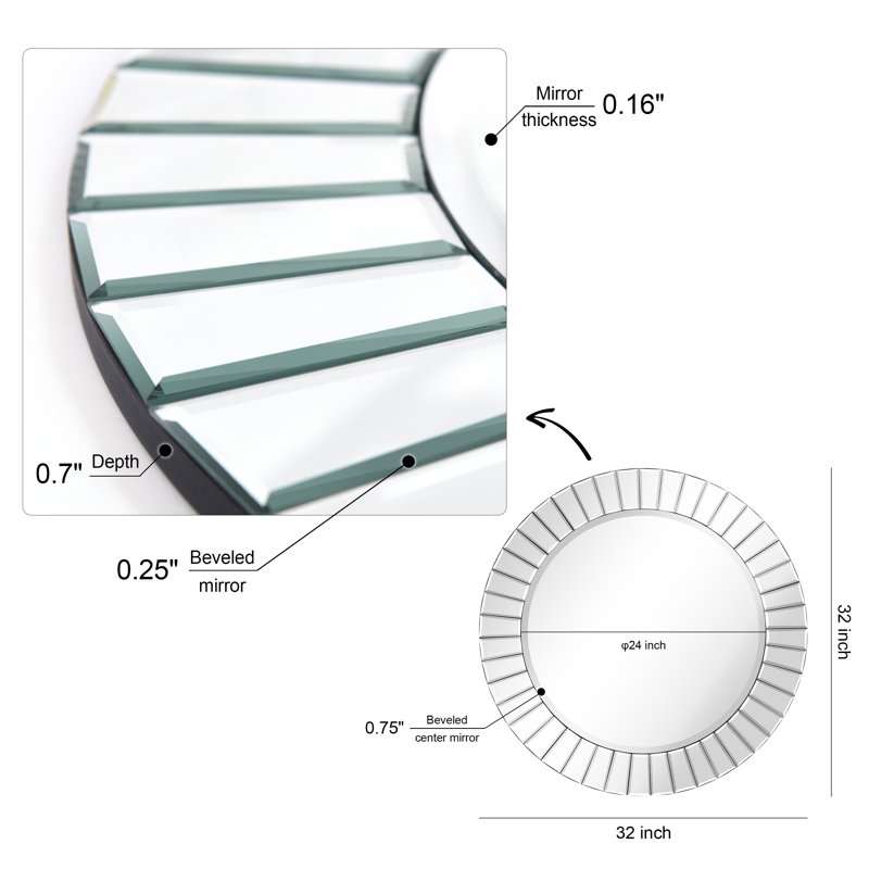 Meira Solid Wood Flat Mirror