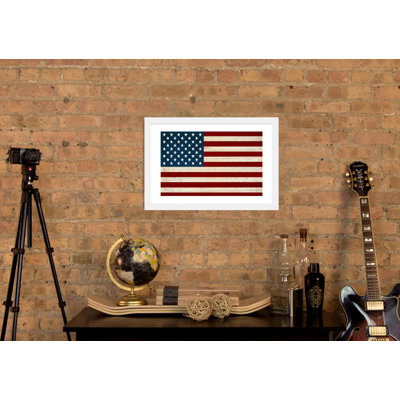 «US Constitution - American Flag», impression encadrée