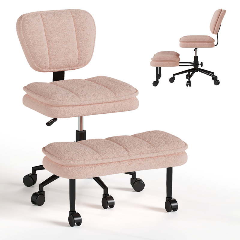 Fauteuil de yoga ergonomique pivotant à 360 ° en tissu Teddy, Noir