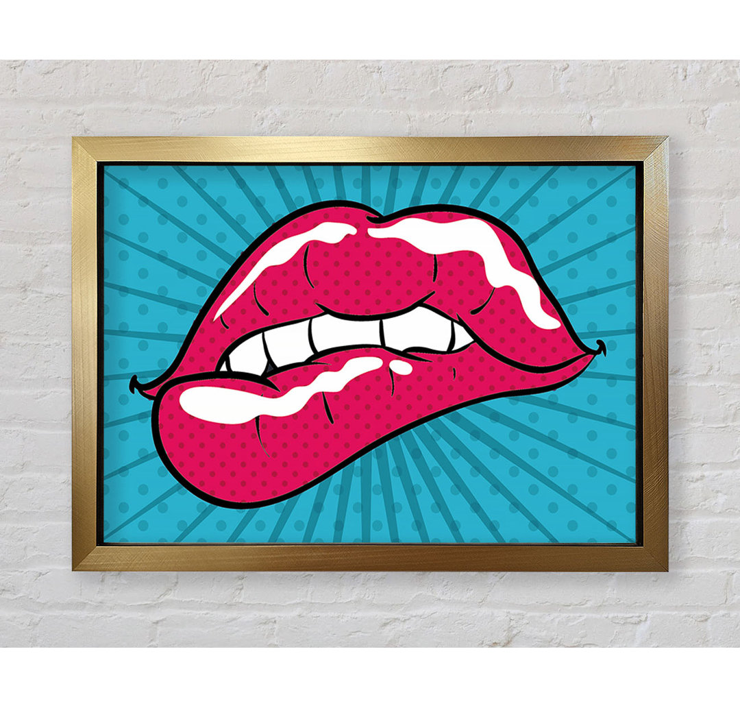 Pink Lips - Einzelne Bilderrahmen Kunstdrucke