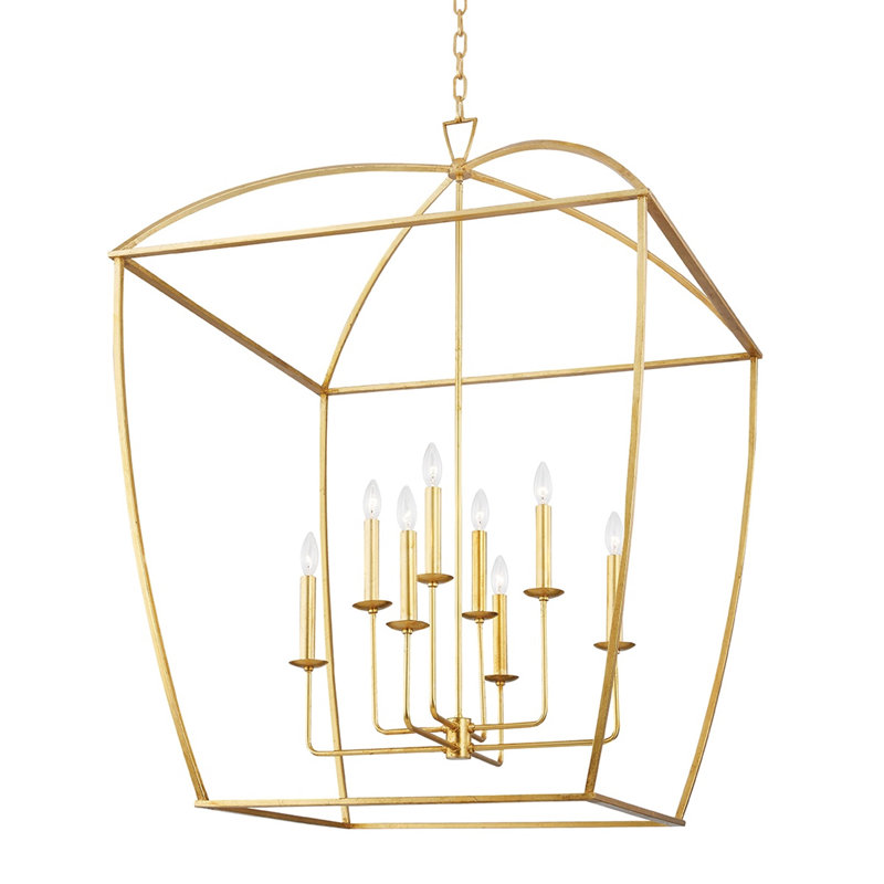 Bryant 8 - Light Chandelier, Gold Leaf, 44.25" H x 34" W x 34" D