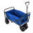 Pure Garden Collapsible Wagon with Telescoping Handle - Heavy-Duty Folding Utility Cart with Wheels for Camping, Garden, Beach, and Shopping (Blue)