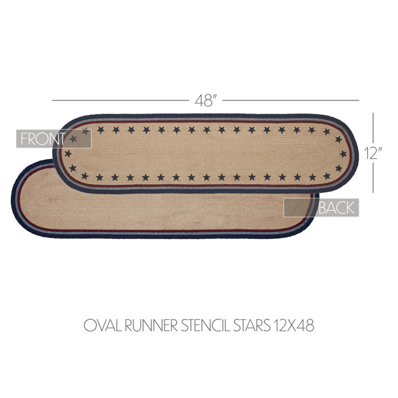 My Country Oval Runner Stencil Stars 12x60, 48" x 12"