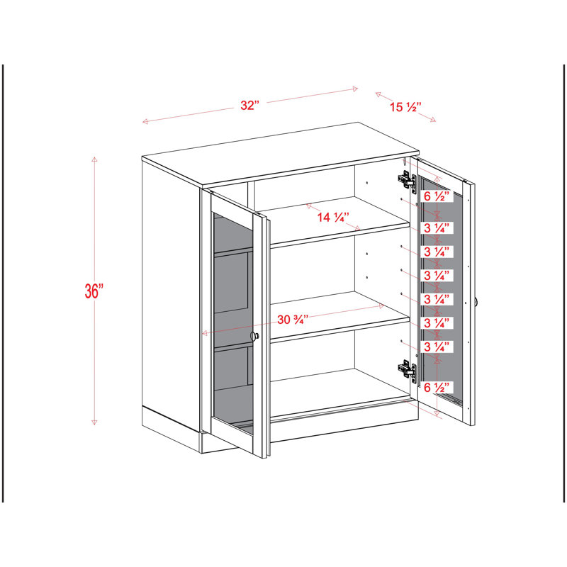 Armoire de salle de bain 100% bois massif 32 po avec portes en verre givré et tablettes réglables, Sauge