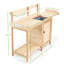 Table de table d'extérieur en bois avec évier