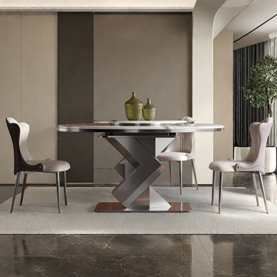Simple Metal Microlite Round Dining Tables
