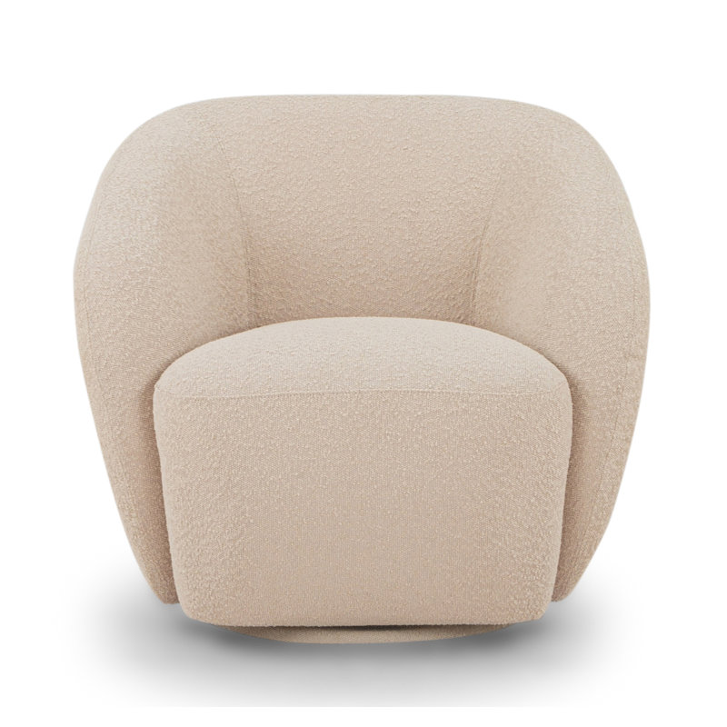Fauteuil pivotant large de 35 po Jainie, Polyester doux dune