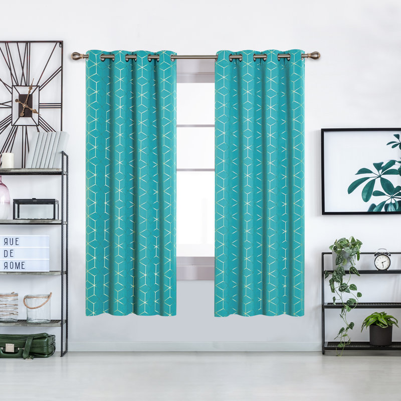 Malone Room Darkening Thermal Curtain, Width 117 x Drop 183cm, Turquoise