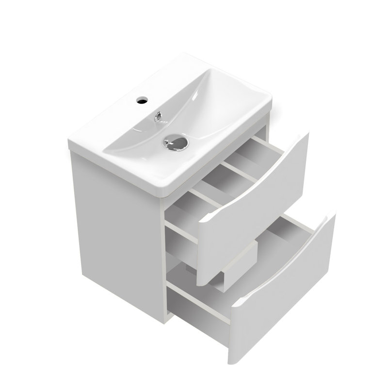 Leila 495mm Single Bathroom Vanity with Drop In Resin Basin