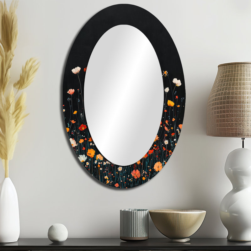 Miroir mural orange traditionnel orange, 36 po x 24 po