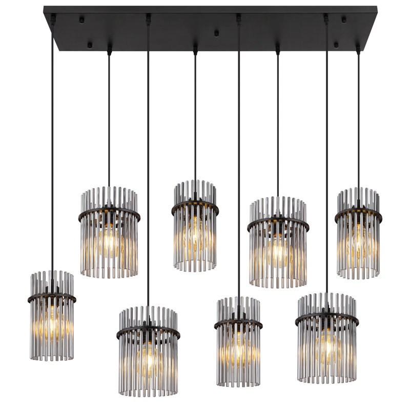 Decole 8 - Light Pendant, Matt black, Smoke colour