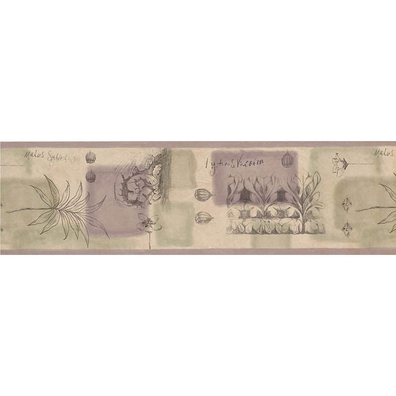 Bordure de papier peint à motif floral abstrait Alaiya