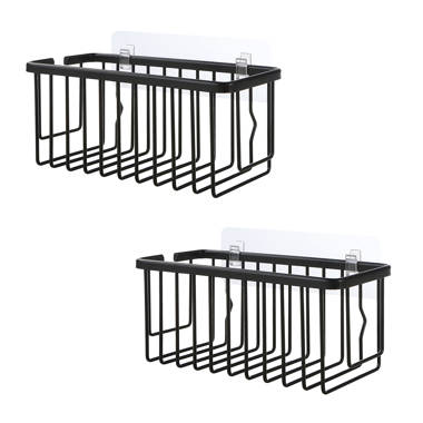 Portwood Wall Mount Aluminum Shower Caddy The Twillery Co. Finish: Black