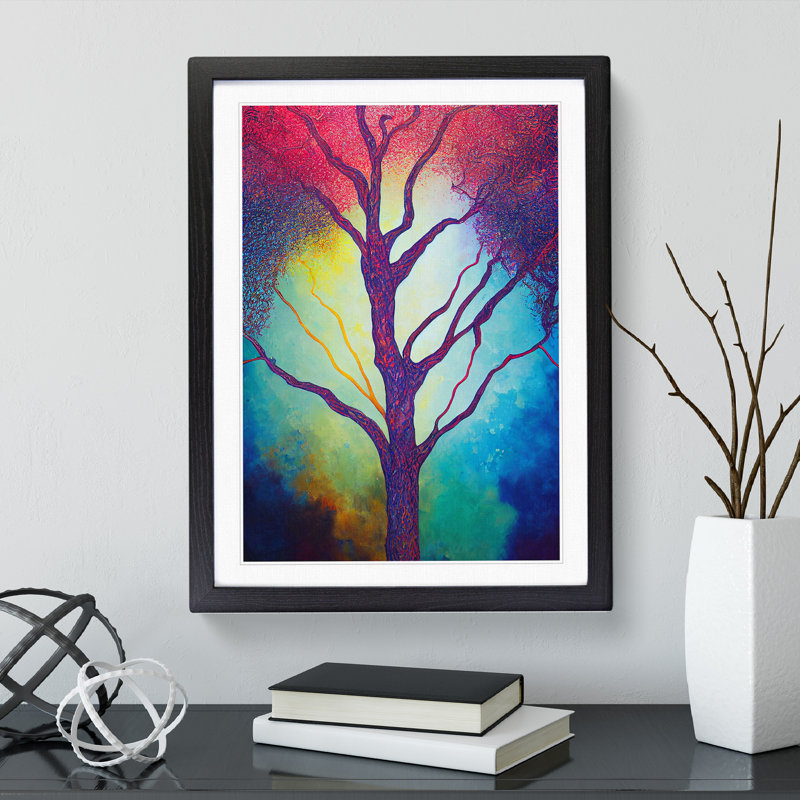 A Tree No.3 - Single Picture Frame Painting, Black, 64cm H x 46cm W x 2cm D