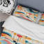 Ensemble de housse de couette douce en microfibre à vagues abstraites multicolores-1683115170