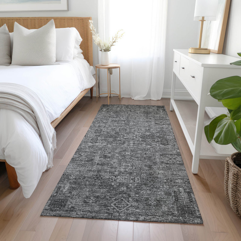 Everlee Flatweave Machine Washable Abstract Indoor / Outdoor Rug, Runner 2'3" x 7'6"