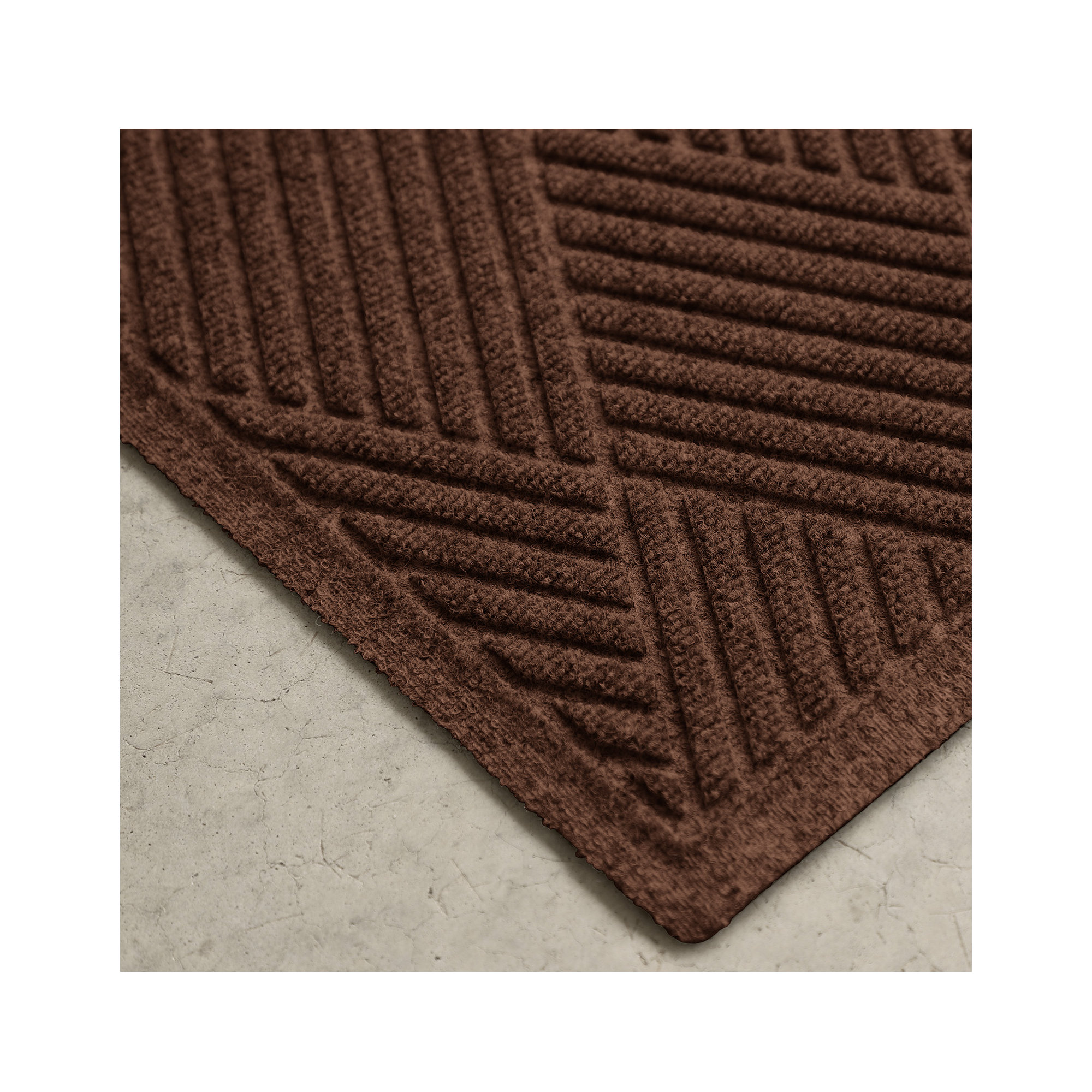 Waterhog Diamonds Indoor Outdoor Doormat, Dark Brown, Half Oval 24" x 39"