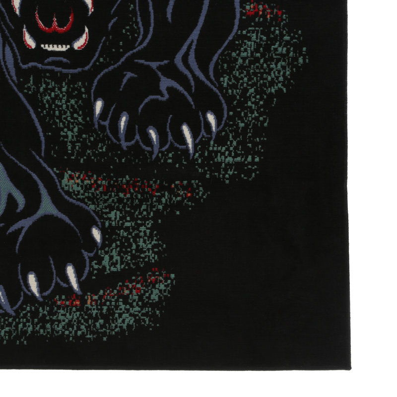 Tapis noir Folse Panther, 5 pi 3 po x 7 pi 5 po