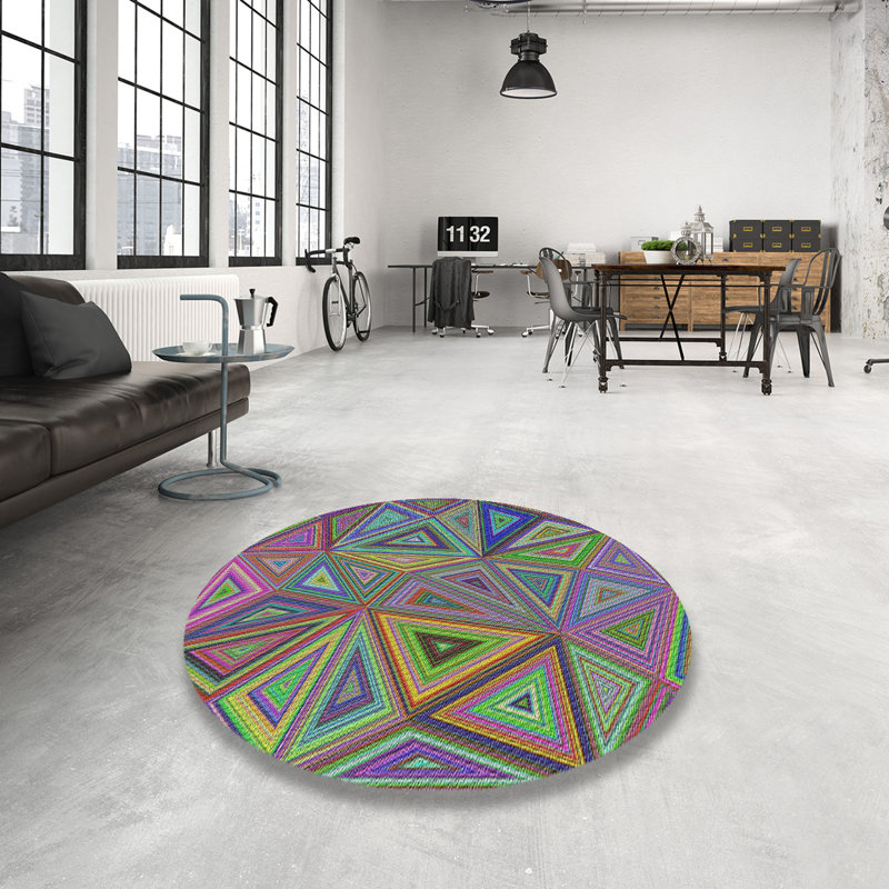 Pulliam Geometric Indoor Rug, Round 6'