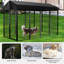 Clôture de cage 71 po / 54 po en métal pour chenil avec toit résistant aux rayons UV-98080745