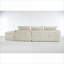 Canapé modulaire, méridienne moderne et modulaire à assise profonde faisant face à la droite pour le salon | Blanc | Tissu