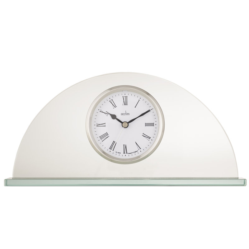 Acctim Milton Mantel Clock Quartz Glass Energy Efficient Movement Chrome