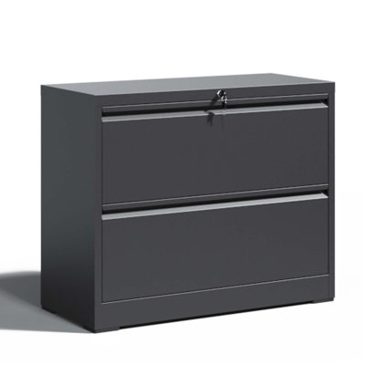 35.43"W 2 Drawer Metal Lateral File Cabinet with Lock for Home Office A4/Letter/Legal Size by Inbox Zero