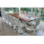 Table de salle à manger à piédestal en acier inoxydable Abruzzo-87038809