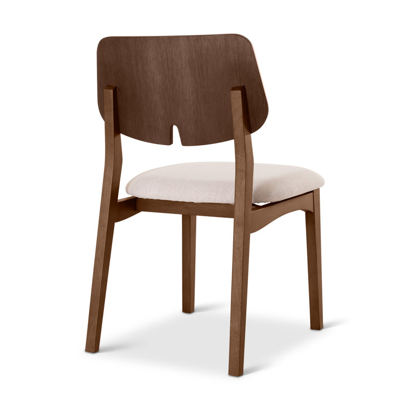 Modern Brazilian Beth Side Chair, Medley Ivory / Nogal