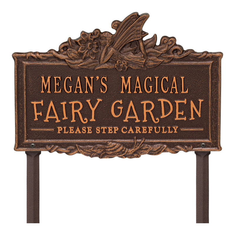 My Fairy Garden Personalized Lawn Plaque, Antique Copper, Yes