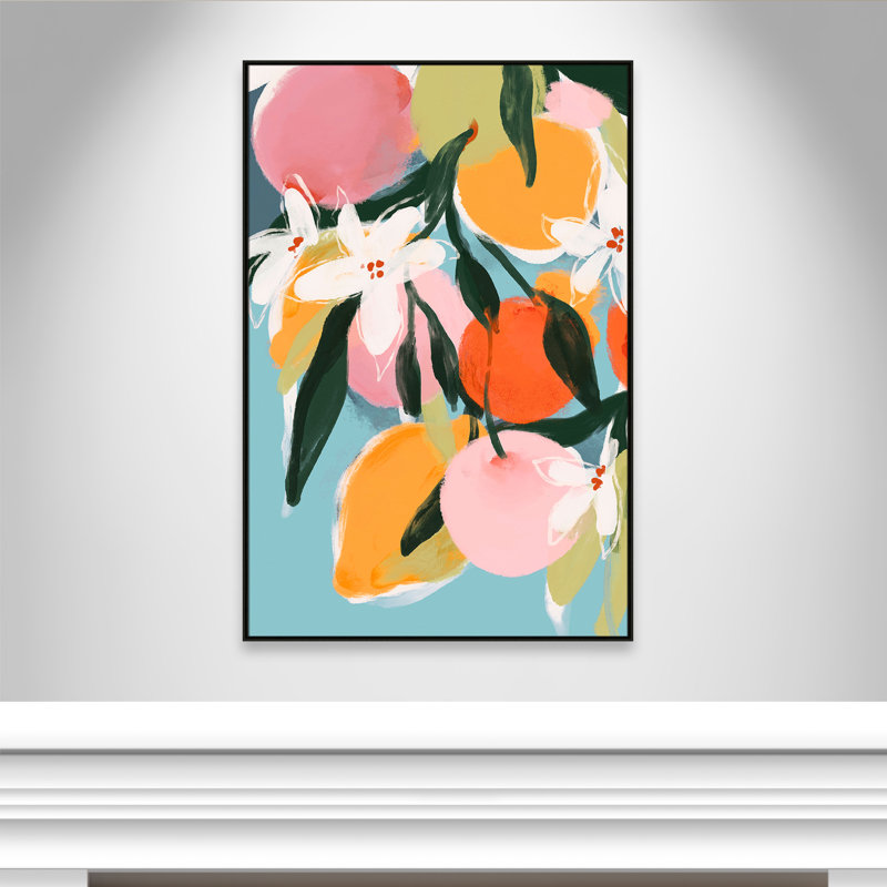 «Fruit Summer I Print» par Treechild, Flottant espresso, H 61,5 po x l 41,5 po