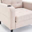 Fauteuil beige avec pochette de rangement simple pour la maison - sièges confortables, porte-gobelets, décoration de chambre à coucher