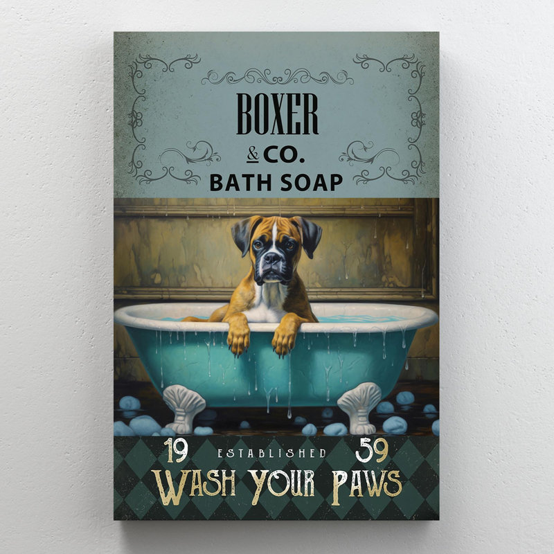 " Boxer Bath Soap ", 20" H x 16" W x 1.25" D