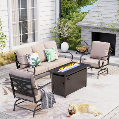 Asfand 5 - Person Patio Conversation Set with Cushions