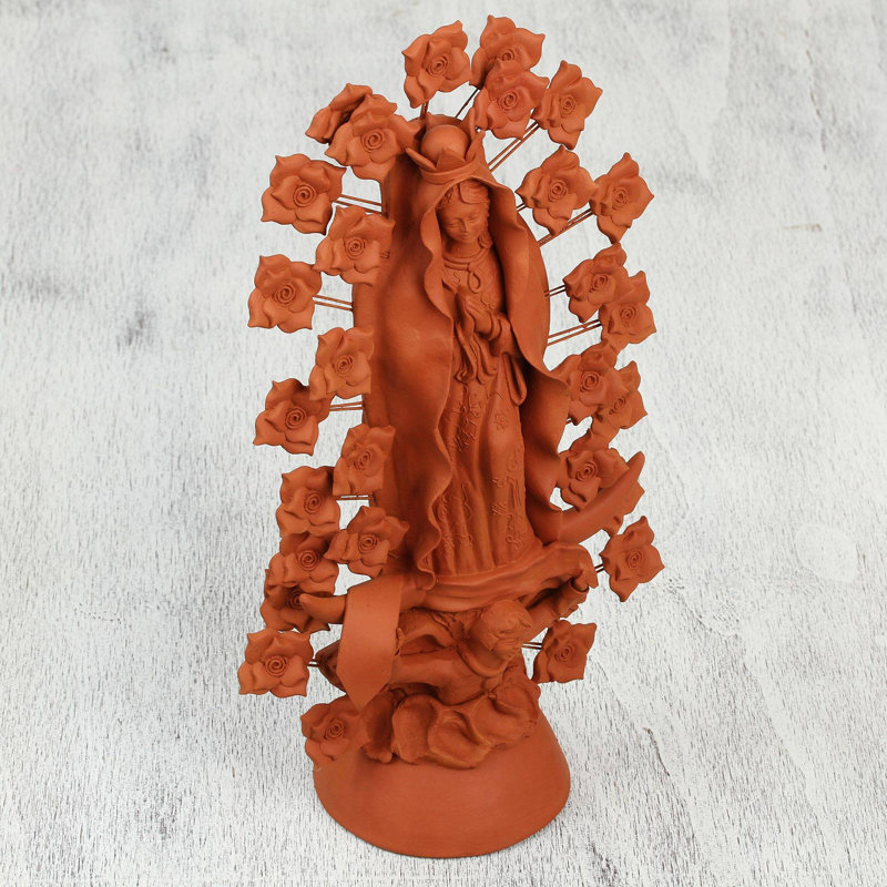 Novica Virgin Of Guadalupe Ceramic Sculpture