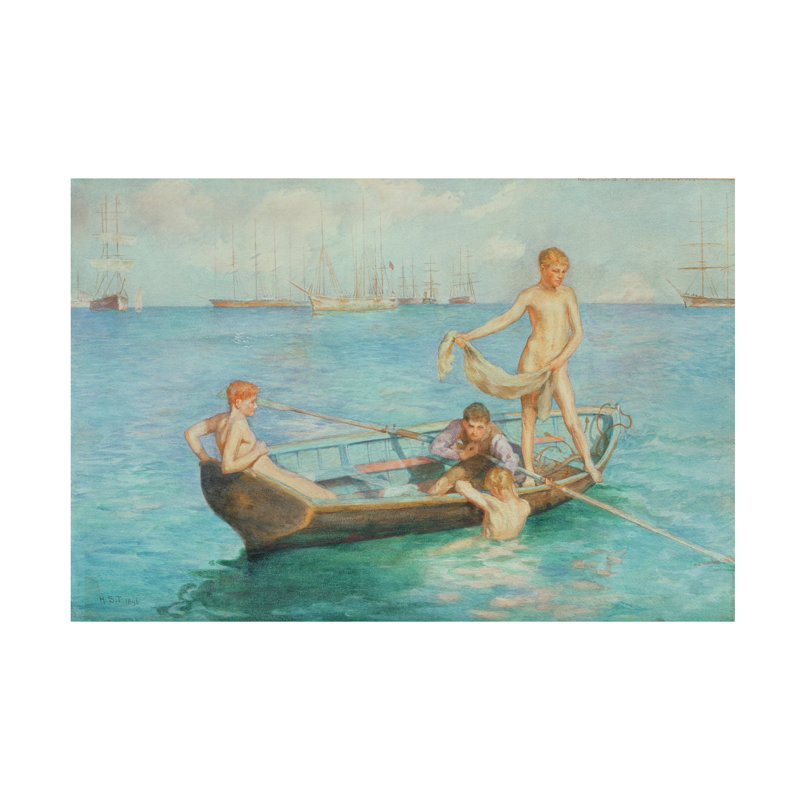«Henry Scott Tuke August», art bleu sur toile, 1896, H 30 po x l 47 po
