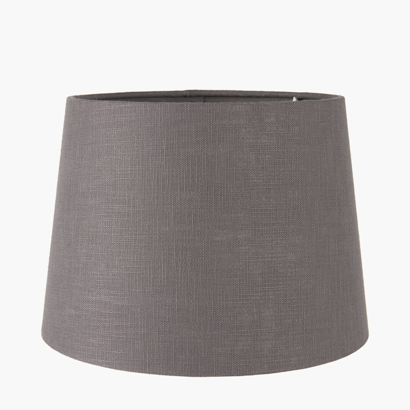 Lys Linen Empire Lamp Shade ( Uno ), Grey, 26cm H x 40cm W x 40cm D