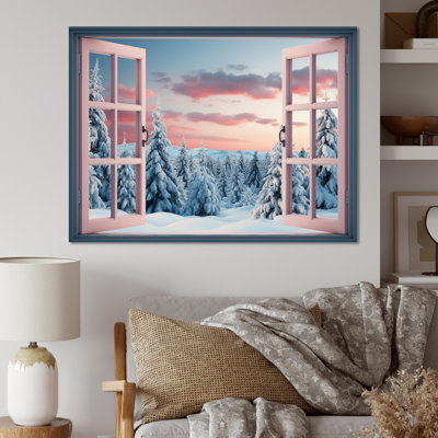 «Forest Winter Window View I - Winter Landscape», art mural