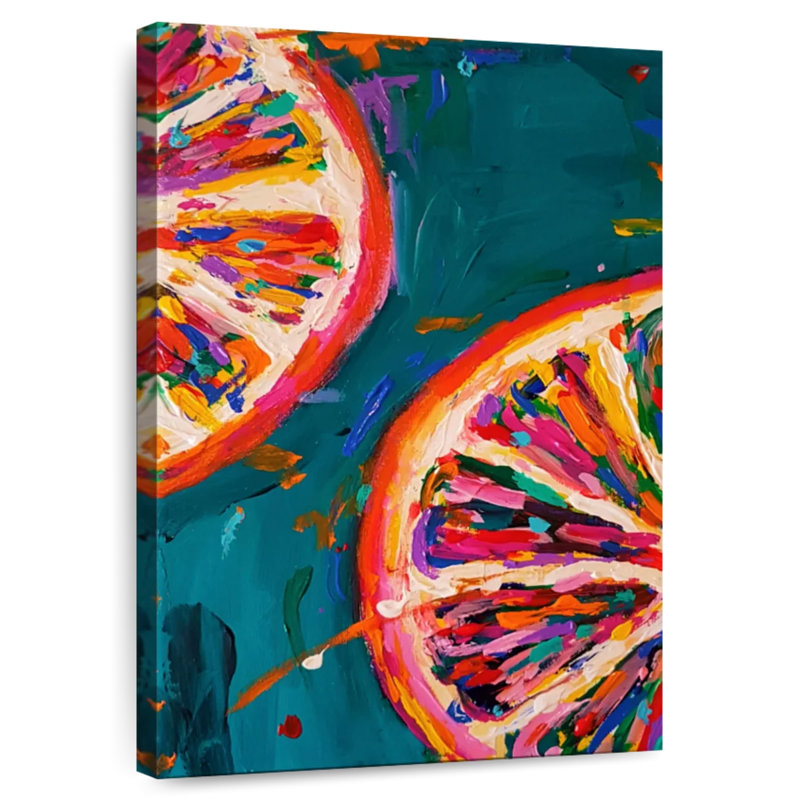 Yarlin Pink Grapefruit Slices, 30" H x 20" W