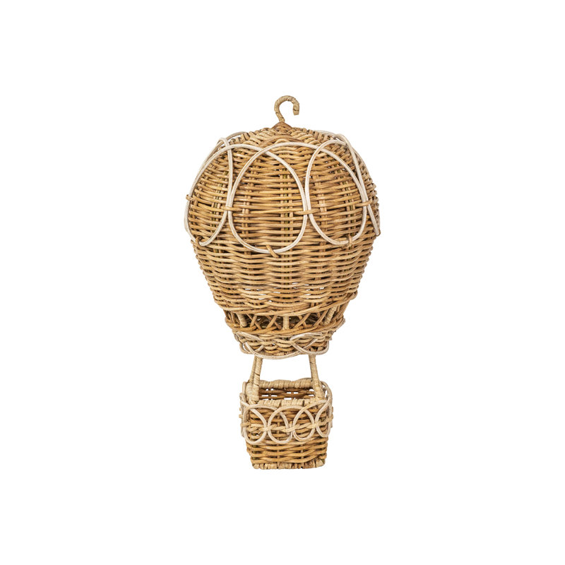Provence Rattan Hot Air Balloon, 14" H x 7.5" W x 7.5" D