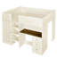 Lit mezzanine en bois avec garde-robe intégré, bureau, tablettes de rangement et tiroirs-1119714159