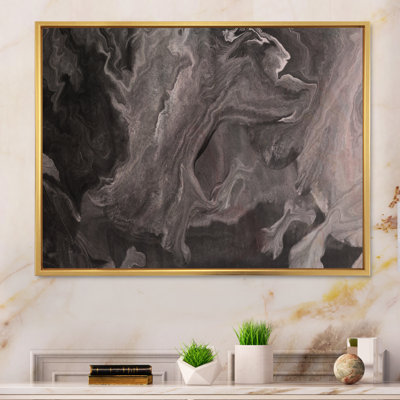 «Wave Art» dans les tons de noir III - impression sur toile
