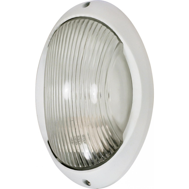 Plafonnier encastré d'extérieur 1 lumière Caron, Incandescent, Blanc semi-brillant
