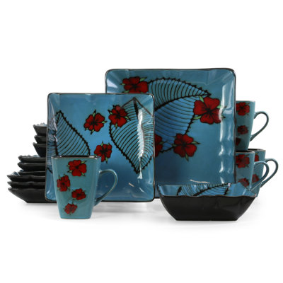 Englehart Stoneware Dinnerware Set 16 Piece - Service for 4